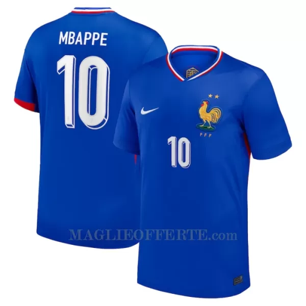 Maglia Francia Kylian Mbappé 10 Gara Home Euro 2024