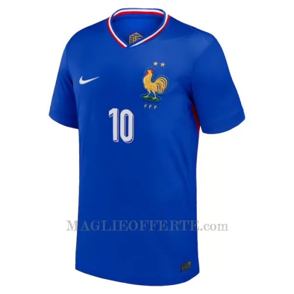 Maglia Francia Kylian Mbappé 10 Gara Home Euro 2024