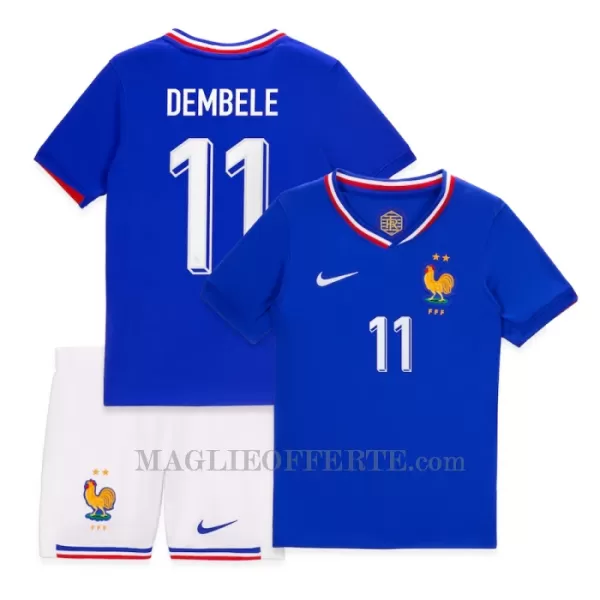 Maglia Francia Ousmane Dembélé 11 Bambino Gara Home Euro 2024