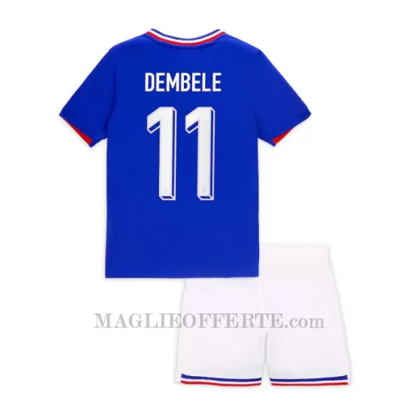 Maglia Francia Ousmane Dembélé 11 Bambino Gara Home Euro 2024