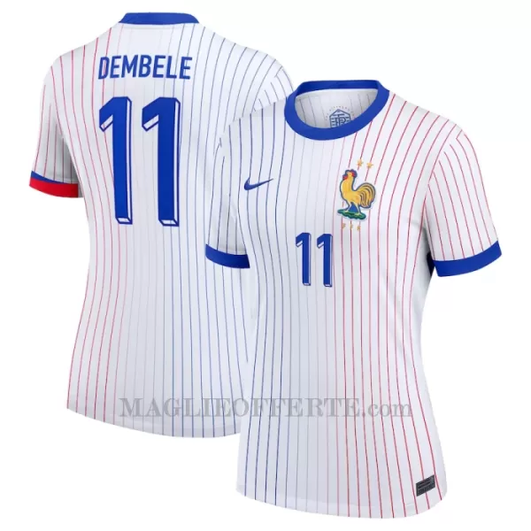 Maglia Francia Ousmane Dembélé 11 Donna Gara Away Euro 2024