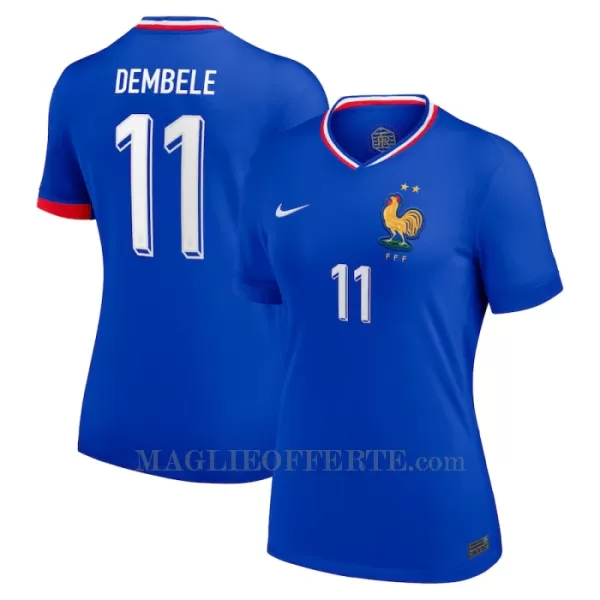 Maglia Francia Ousmane Dembélé 11 Donna Gara Home Euro 2024