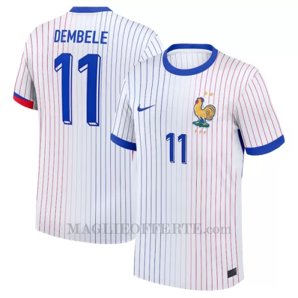 Maglia Francia Ousmane Dembélé 11 Gara Away Euro 2024