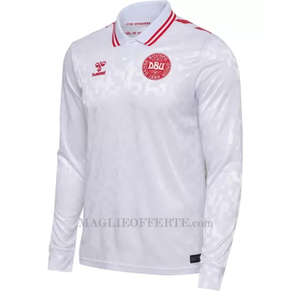 Maglia Danimarca Gara Away Euro 2024 Maniche Lunghe