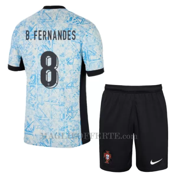 Maglia Portogallo Bruno Fernandes 8 Bambino Gara Away Euro 2024