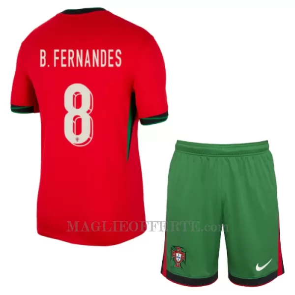 Maglia Portogallo Bruno Fernandes 8 Bambino Gara Home Euro 2024