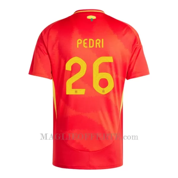 Maglia Spagna Pedri 26 Gara Home Euro 2024