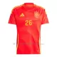 Maglia Spagna Pedri 26 Gara Home Euro 2024