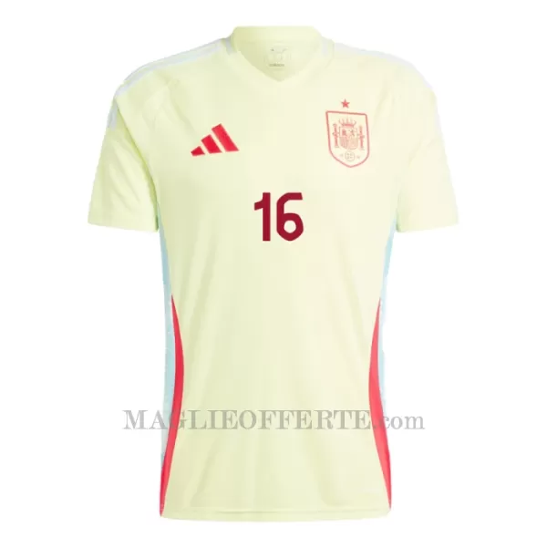 Maglia Spagna Rodrigo Hernández 16 Gara Away Euro 2024