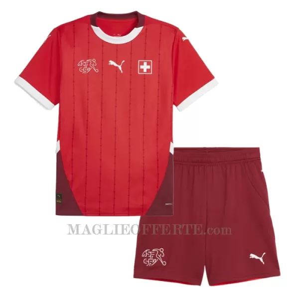 Maglia Svizzera Bambino Gara Home Euro 2024