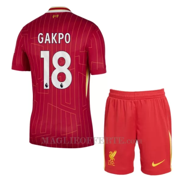 Maglia Liverpool Cody Gakpo 18 Bambino Gara Home 2024/25