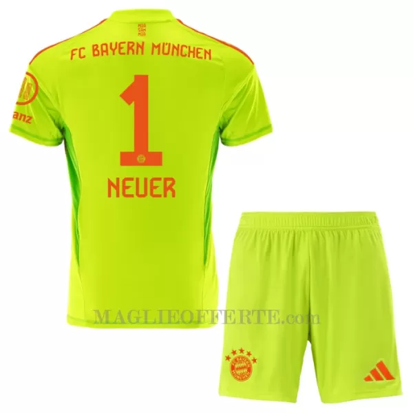 Maglia Portiere FC Bayern Monaco Manuel Neuer 1 Bambino Gara Home 2024/25