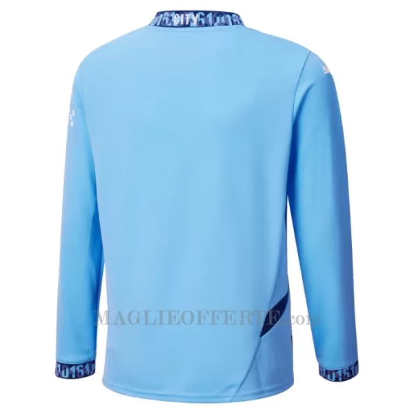 Maglia Manchester City Bambino Gara Home 2024/25 Maniche Lunghe