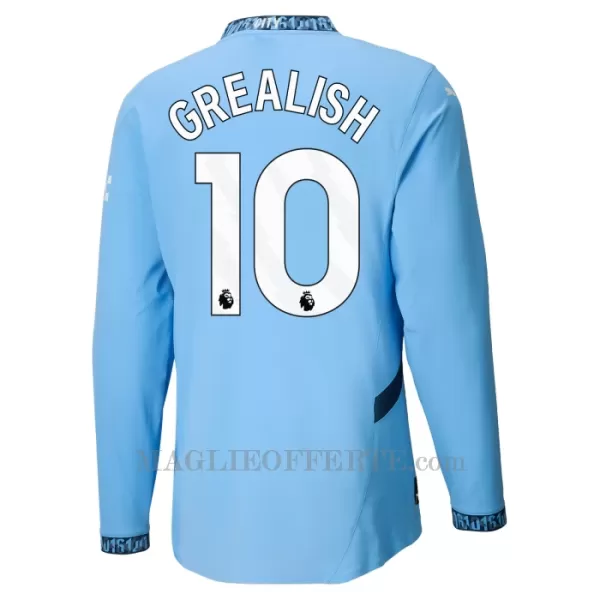 Maglia Manchester City Jack Grealish 10 Gara Home 2024/25 Maniche Lunghe