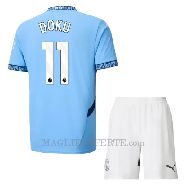 Maglia Manchester City Jérémy Doku 11 Bambino Gara Home 2024/25