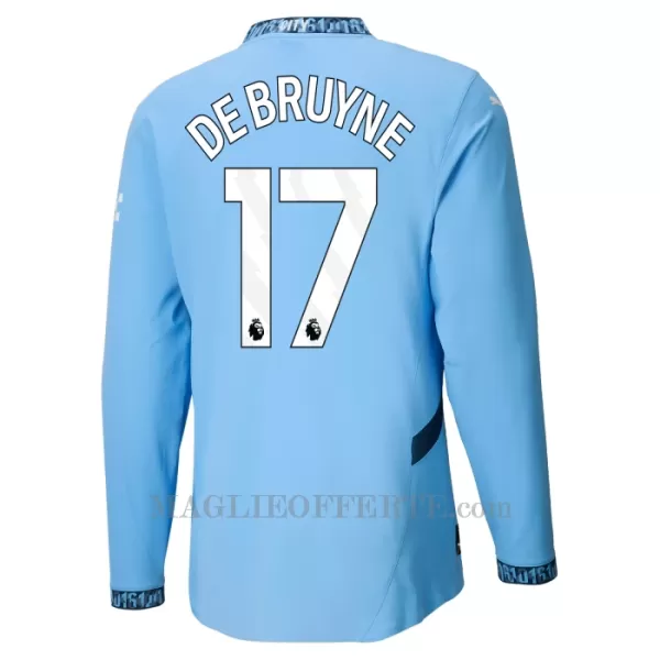 Maglia Manchester City Kevin De Bruyne 17 Gara Home 2024/25 Maniche Lunghe