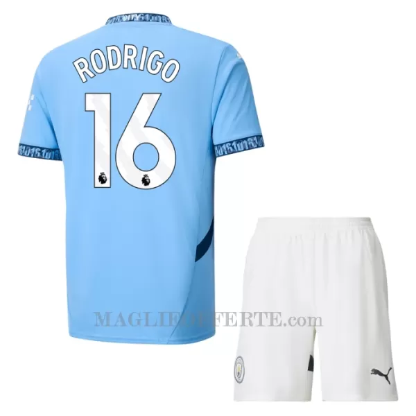 Maglia Manchester City Rodrigo Hernández 16 Bambino Gara Home 2024/25