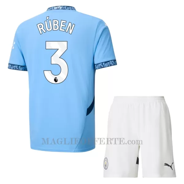 Maglia Manchester City Rúben Dias 3 Bambino Gara Home 2024/25