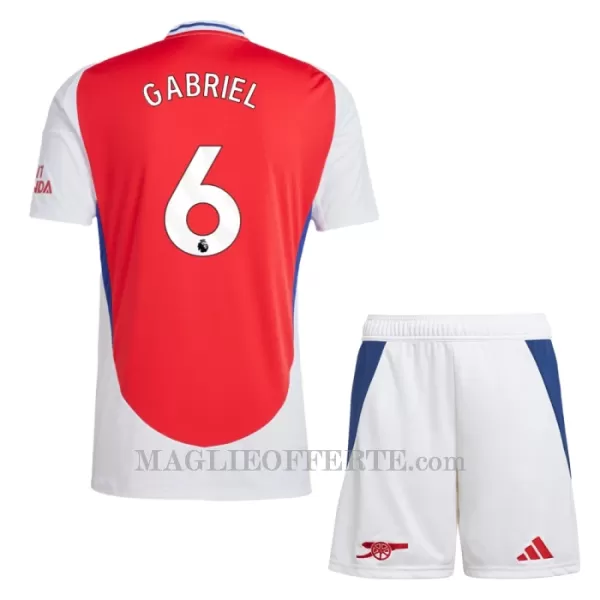 Maglia Arsenal Gabriel 6 Bambino Gara Home 2024/25