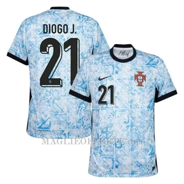 Maglia Portogallo Diogo Jota 21 Gara Away Euro 2024