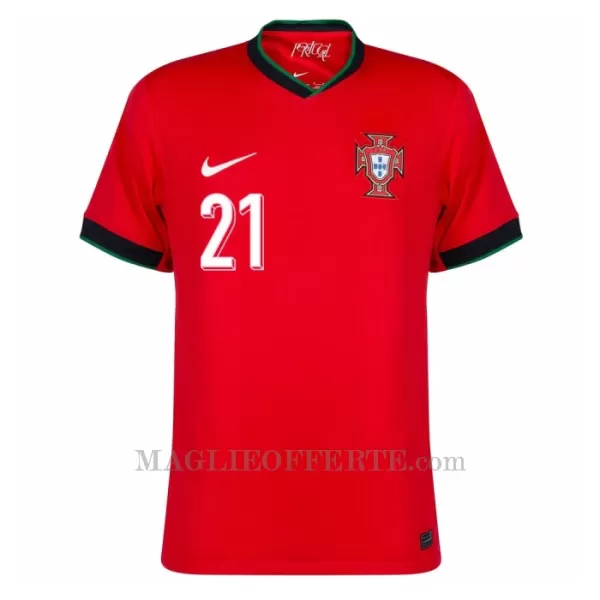 Maglia Portogallo Diogo Jota 21 Gara Home Euro 2024