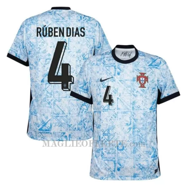 Maglia Portogallo Rúben Dias 4 Gara Away Euro 2024