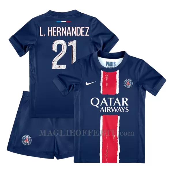 Maglia Paris Saint-Germain Lucas Hernandez 21 Bambino Gara Home 2024/25