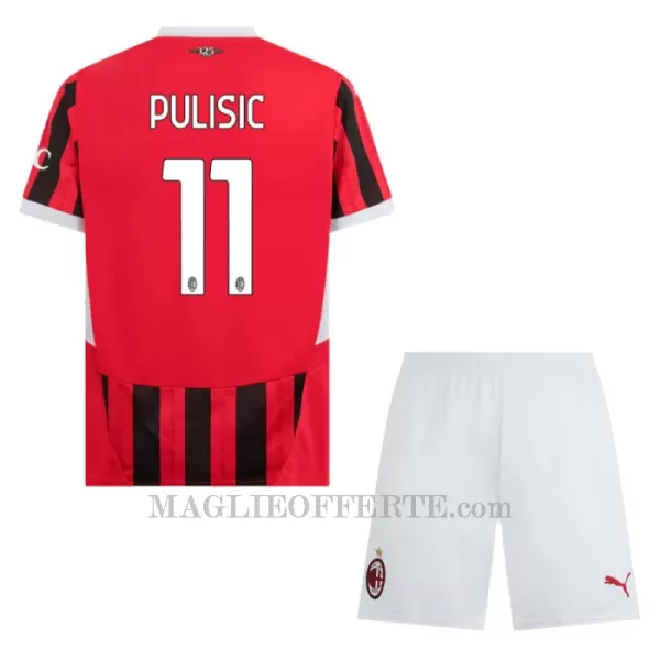 Maglia AC Milan Christian Pulišić 11 Bambino Gara Home 2024/25