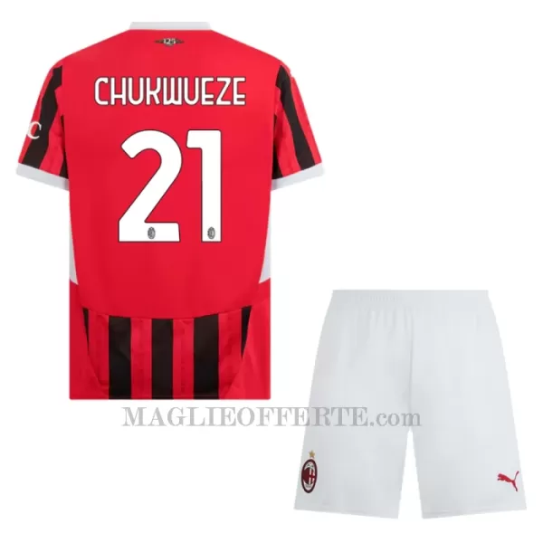 Maglia AC Milan Chukwueze 21 Bambino Gara Home 2024/25