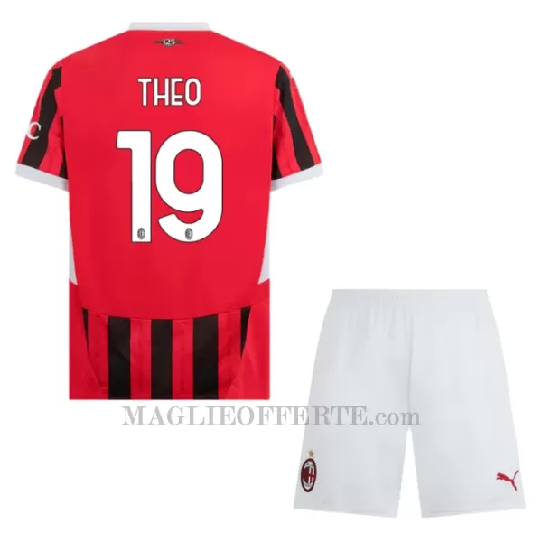 Maglia AC Milan Theo Hernández 19 Bambino Gara Home 2024/25