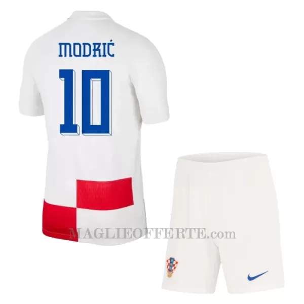 Maglia Croazia Luka Modrić 10 Bambino Gara Home Euro 2024