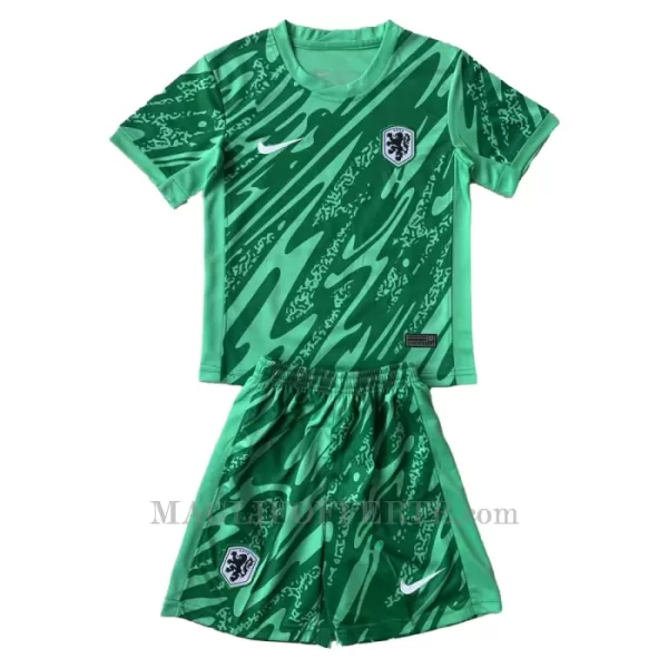 Maglia Portiere Paesi Bassi Bambino Euro 2024 Verde