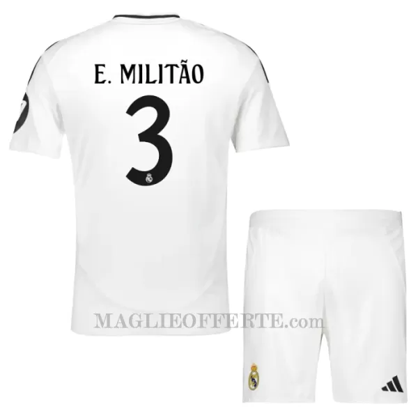 Maglia Real Madrid Éder Militão 3 Bambino Gara Home 2024/25