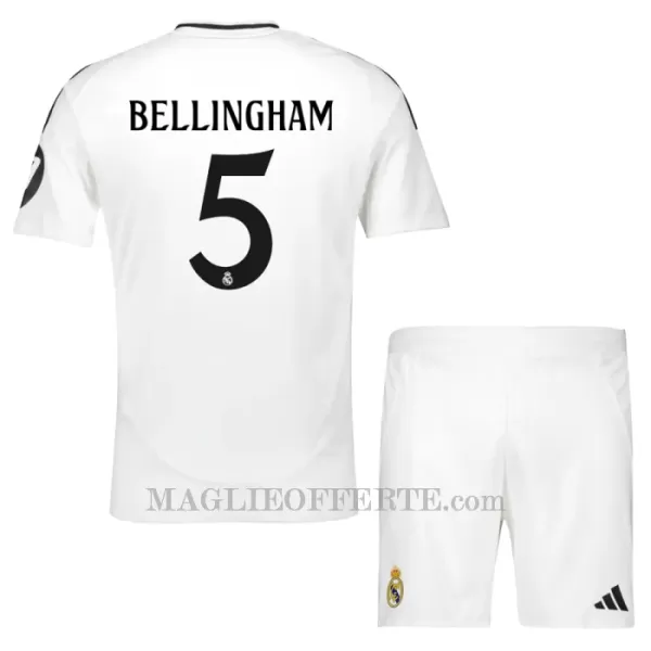 Maglia Real Madrid Jude Bellingham 5 Bambino Gara Home 2024/25