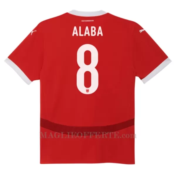 Maglia Austria David Alaba 8 Gara Home Euro 2024