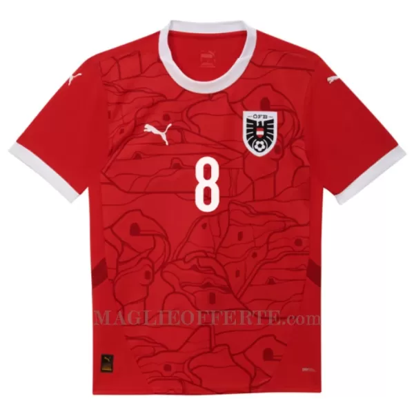 Maglia Austria David Alaba 8 Gara Home Euro 2024