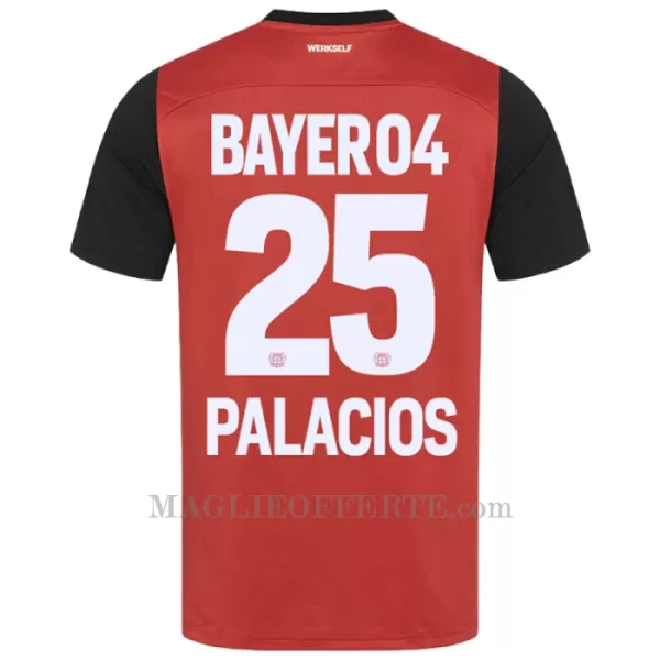 Maglia Bayer 04 Leverkusen Exequiel Palacios 25 Bambino Gara Home 2024/25