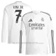 Maglia Real Madrid Vinicius Junior 7 Gara Home 2024/25 Maniche Lunghe