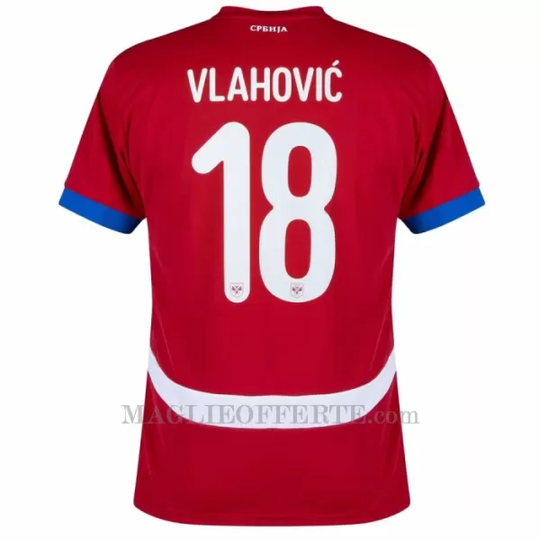 Maglia Serbia Dušan Vlahovic 18 Gara Home Euro 2024