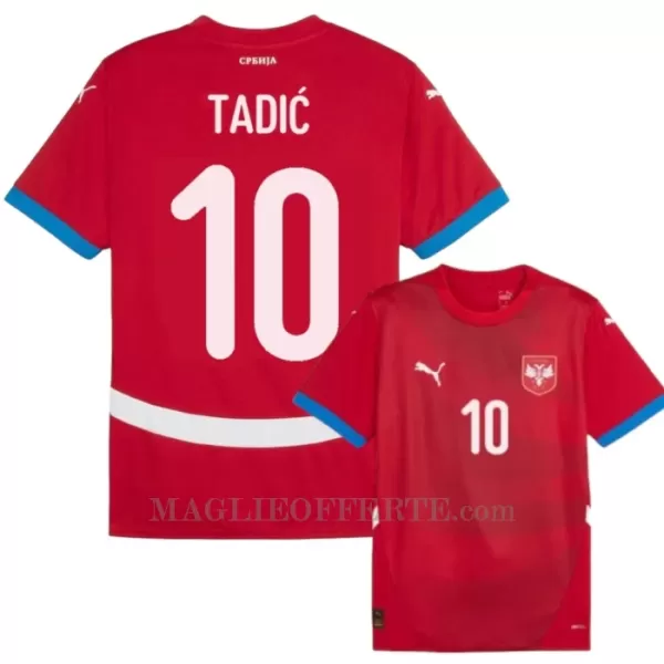 Maglia Serbia Tadic 10 Gara Home Euro 2024