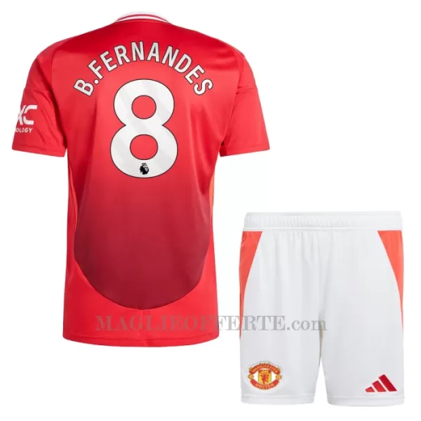 Maglia Manchester United Bruno Fernandes 8 Bambino Gara Home 2024/25