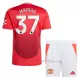 Maglia Manchester United Kobbie Mainoo 37 Bambino Gara Home 2024/25