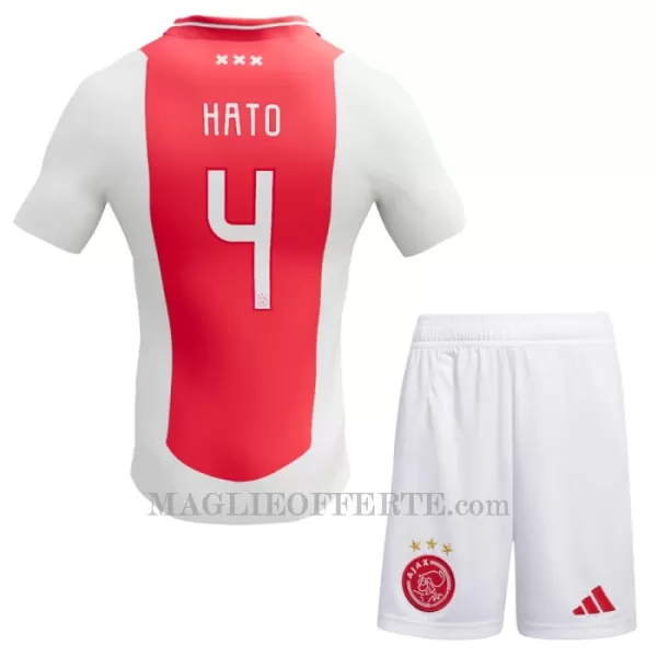 Maglia AFC Ajax Jorrel Hato 4 Bambino Gara Home 2024/25