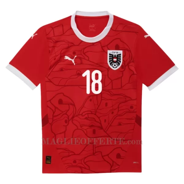 Maglia Austria Romano Schmid 18 Gara Home Euro 2024