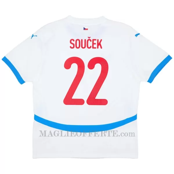 Maglia Repubblica Ceca Soucek 22 Gara Away Euro 2024