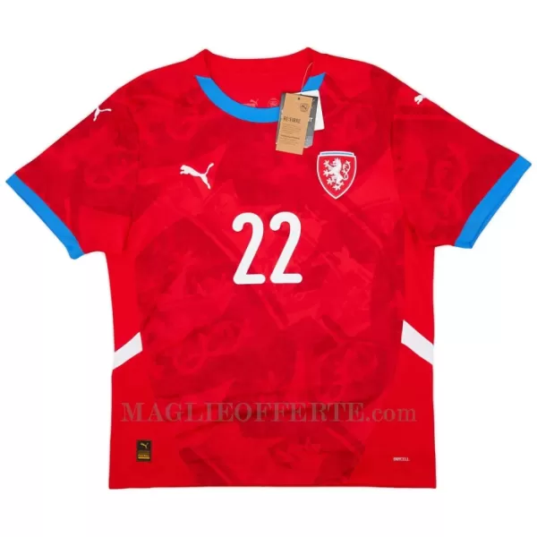 Maglia Repubblica Ceca Soucek 22 Gara Home Euro 2024