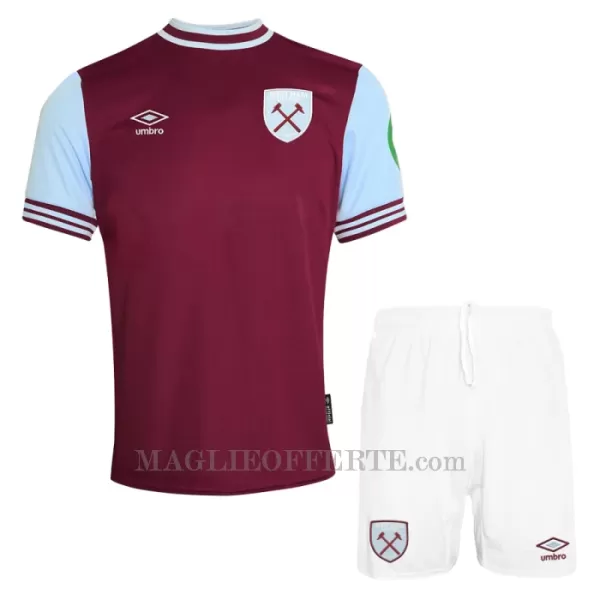 Maglia West Ham United Bambino Gara Home 2024/25