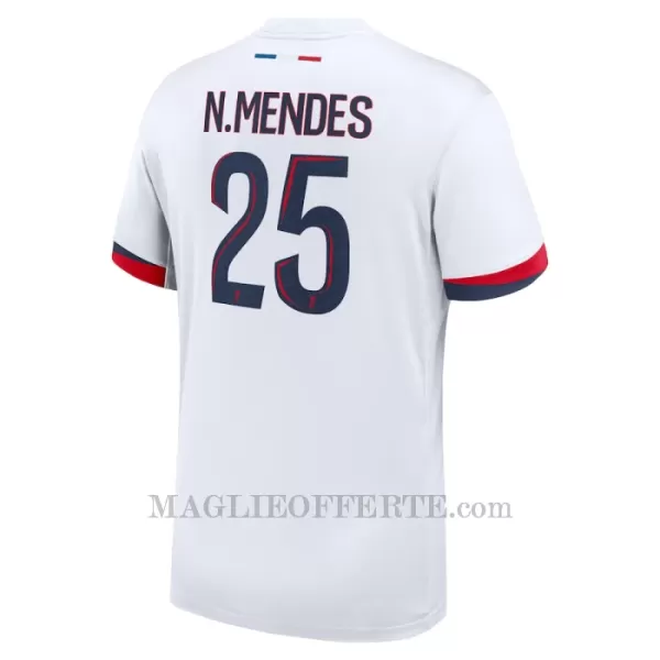 Maglia Paris Saint-Germain Nuno Mendes 25 Bambino Gara Away 2024/25