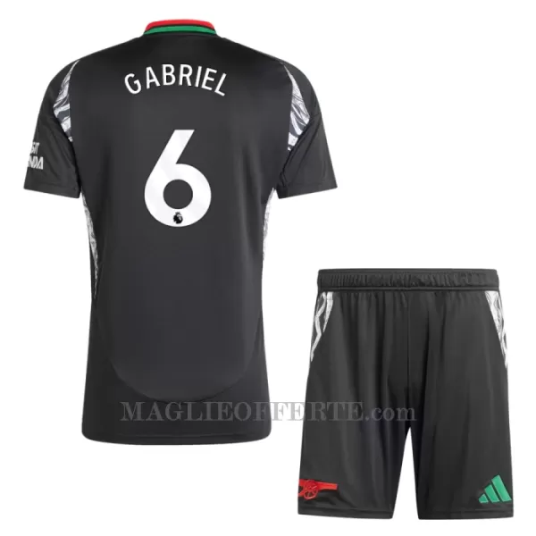 Maglia Arsenal Gabriel 6 Bambino Gara Away 2024/25