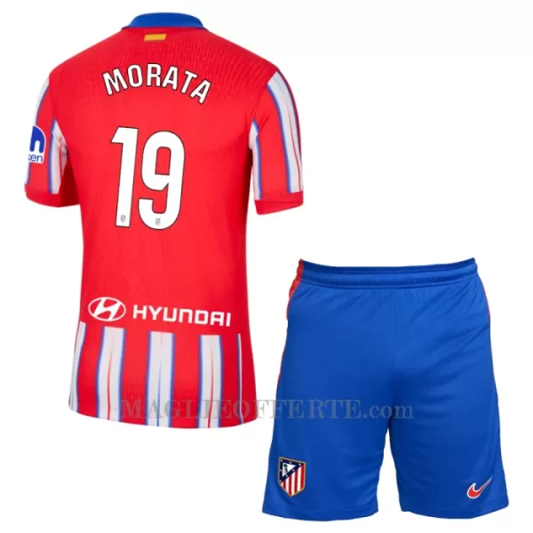 Maglia Atlético Madrid Alvaro Morata 19 Bambino Gara Home 2024/25